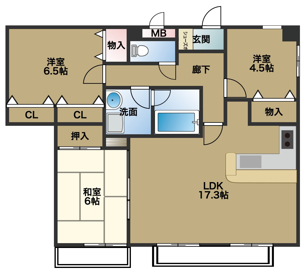 ライオンズマンション米子東町　1001号室の間取り