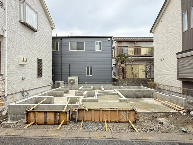 川口市新堀町　新築一戸建て　A号棟の外観|現地