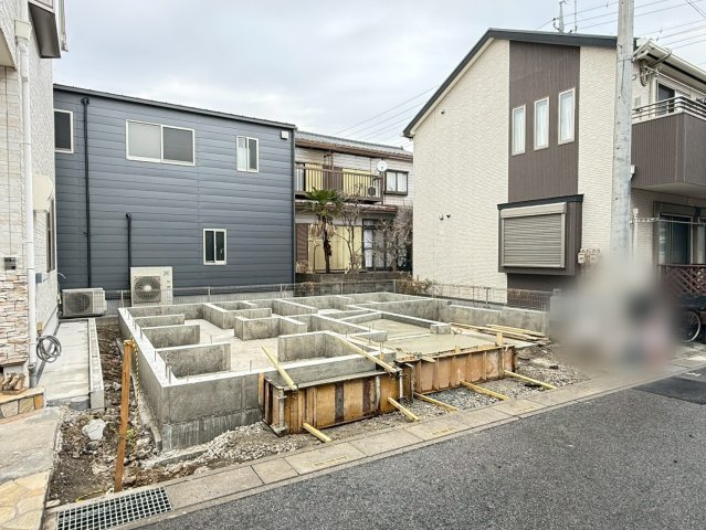 川口市新堀町　新築一戸建て　A号棟の外観|現地