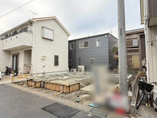 川口市新堀町　新築一戸建て　A号棟の外観|現地