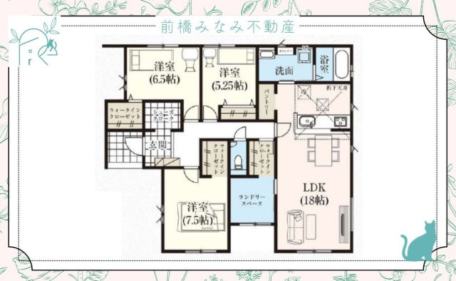 【新築平屋】高崎市上中居町3期　１号棟(全３棟)　グラファーレ　新築建売分譲の地図