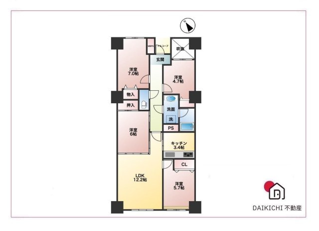 【間取り】 | ダイアパレス小川