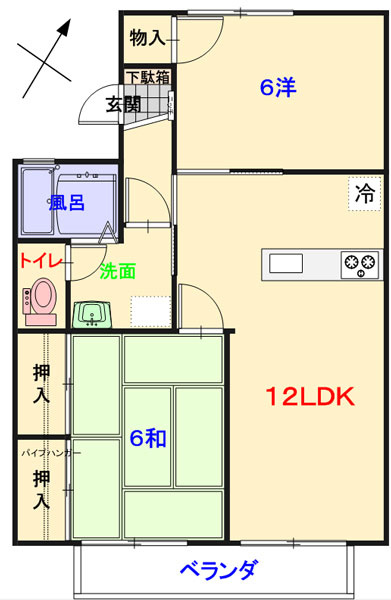 メゾン堀向の間取り|１０２、２０２