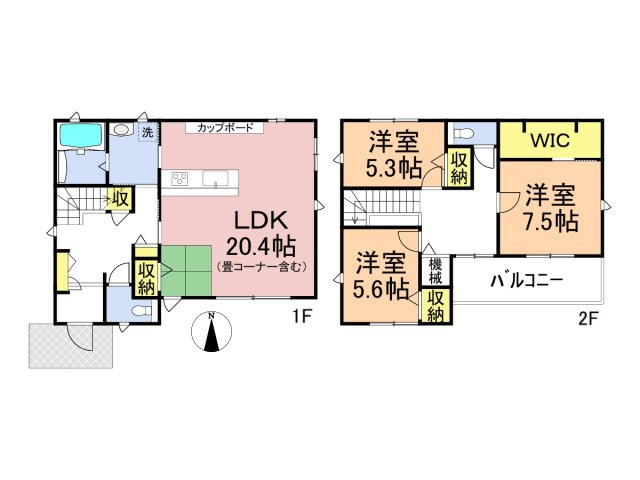 中古戸建　岐阜市御望2丁目　平成30年築の間取り