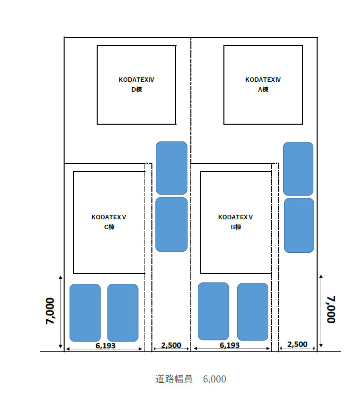 （仮称）知多市平野KODATEXⅤの駐車場|駐車場配置図になります。