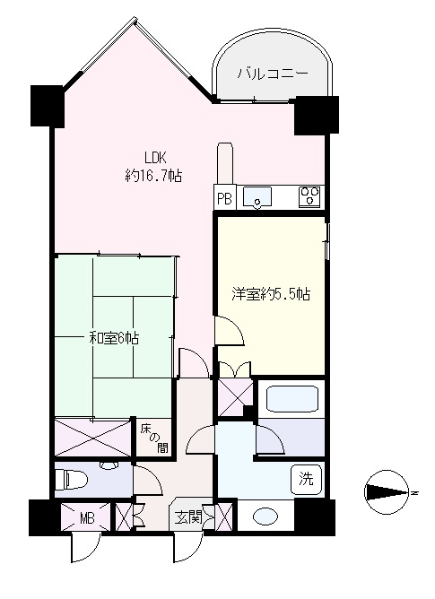 S1758M　ロイヤルアーク下田の間取り