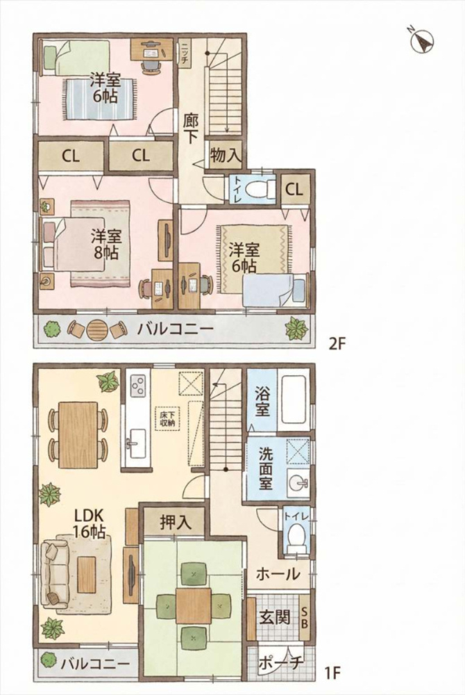 南区柳河内１丁目　戸建ての間取り