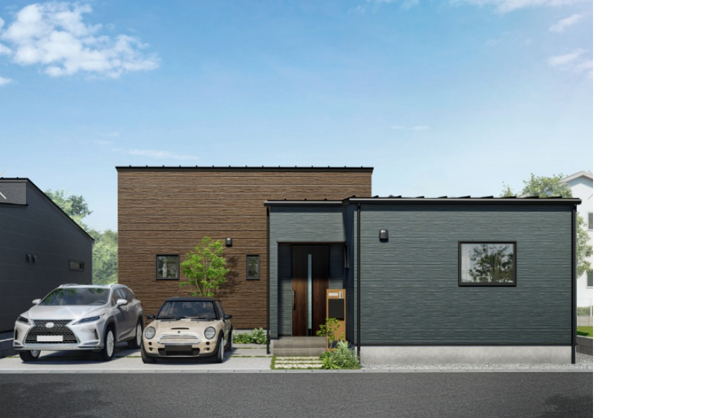 八代市松崎町新築平屋B号地の外観