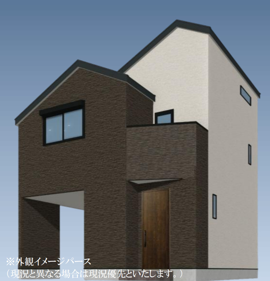 横浜市港北区篠原西町 新築戸建て【仲介手数料無料】の外観パース