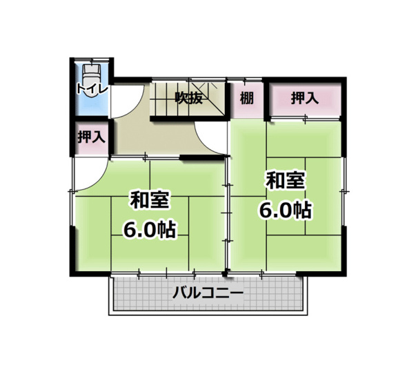 【間取り】 | 川西町上小松　二階建て中古住宅 | ２階