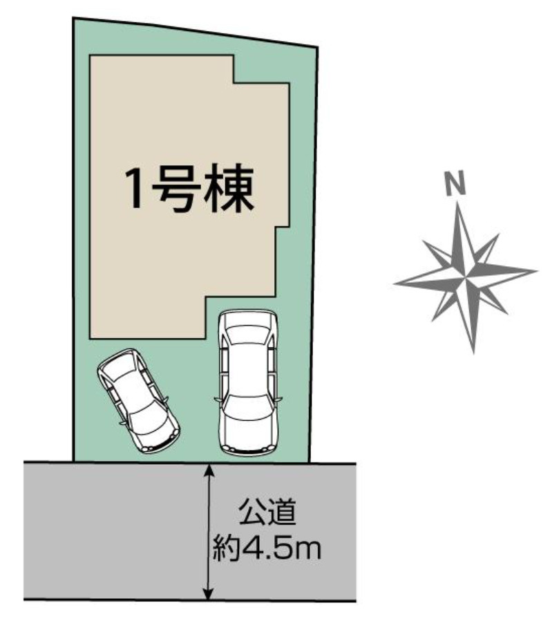 横浜市泉区中田南5丁目 新築戸建て【仲介手数料無料】カースペース2台の区画図