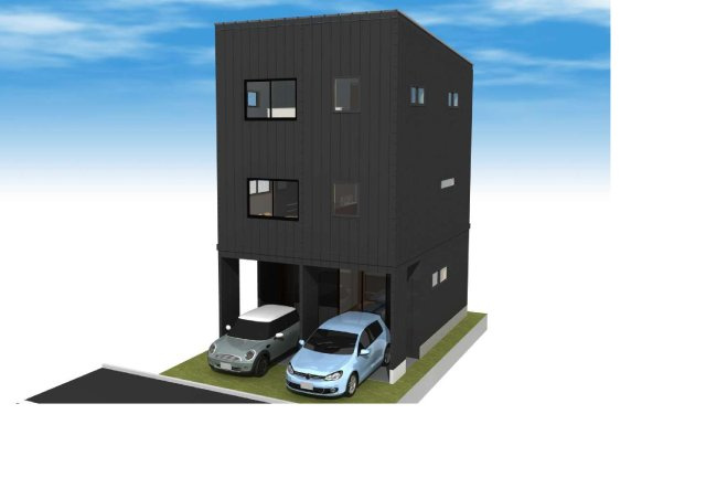 大津市下阪本二丁目　中古テラスハウスの外観パース|※本物件は建築条件付土地ではありません。
建築会社・設計者の指定はありません。