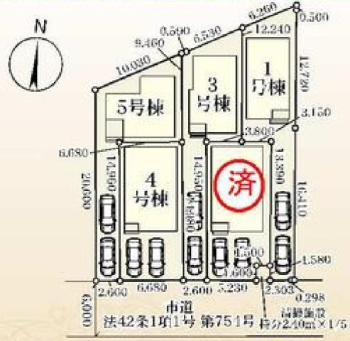 川口市南鳩ケ谷第2　新築一戸建て　4号棟の区画図|４号棟