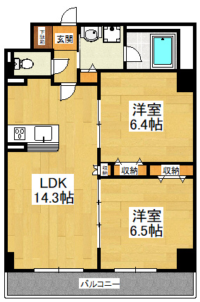 船橋市印内町の賃貸マンションの間取り