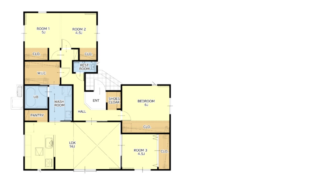 八代市松崎町新築平屋C号地の間取り