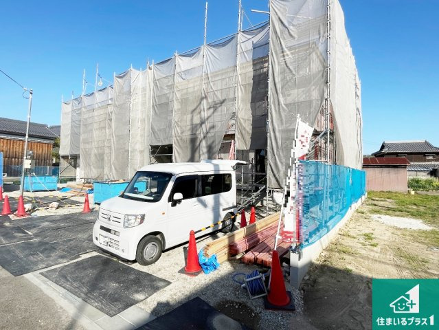 草津市木川町　第1期　新築一戸建ての外観|現在の進捗状況です！順調に作業進行中、完成が待ち遠しいです！詳細の間取り等、お気軽にお問い合わせください！