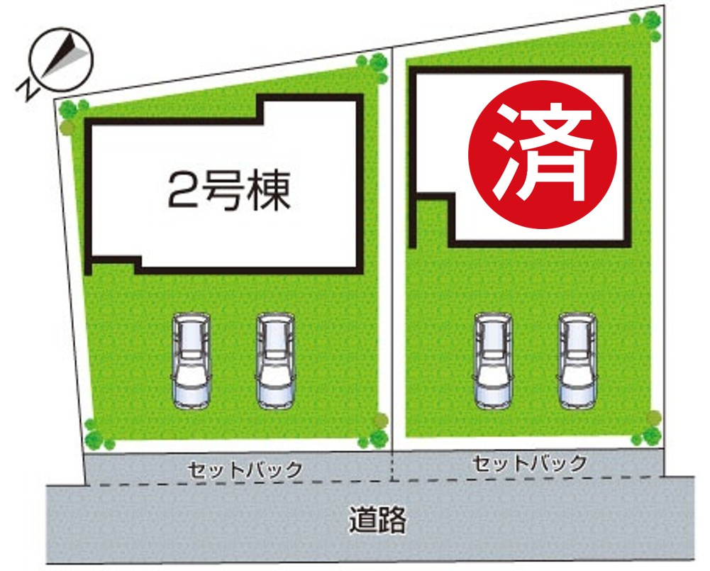 草津市木川町　第1期　新築一戸建ての区画図|全2区画