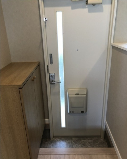 フェリース村松　アイランドキッチン　ウォークインクロゼット　リノベーションの玄関