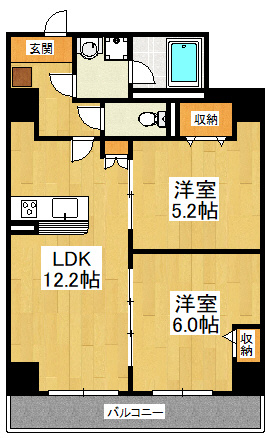 船橋市印内町の賃貸マンションの間取り