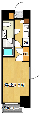 【間取り】 | ヴェルト船橋 | 洗面台も付いたお部屋です