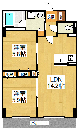 船橋市印内町の賃貸マンションの間取り