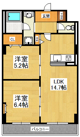 カスタリア船橋Ⅱの間取り