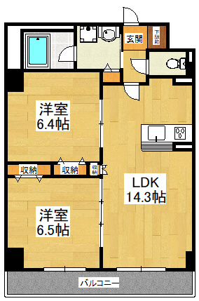 船橋市印内町の賃貸マンションの間取り