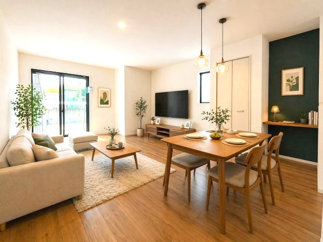 【外観】 | 大野城市中1丁目3期　2号棟（全3棟）【仲介手数料無料・0円】 | 外構イメージの外観パースです。