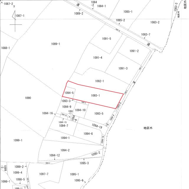 福岡県朝倉郡筑前町依井　売り土地の区画図