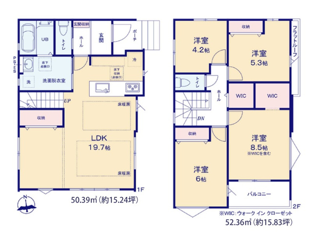 【間取り】 | 福岡市博多区諸岡3丁目2期　2号棟（全2棟）【仲介手数料無料・0円】 | 平日、土日祝日もお好きな日時にご見学可能です。お気軽にお問合せ下さい。