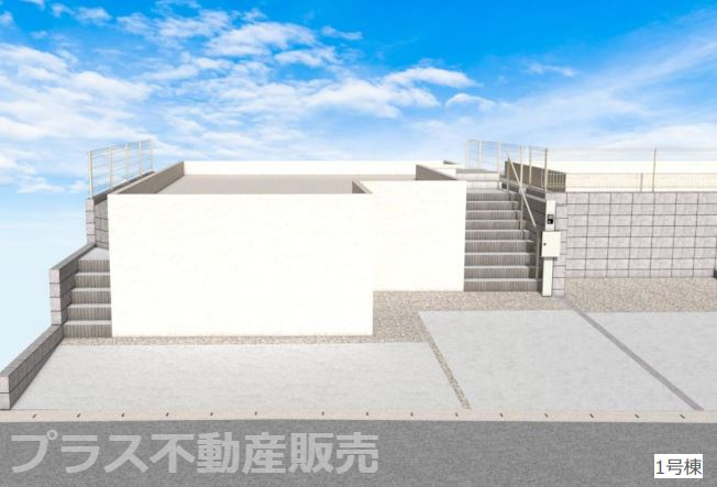 【外観】 | 大野城市中1丁目3期　1号棟（全3棟）【仲介手数料無料・0円】 | 外構イメージの外観パースです。