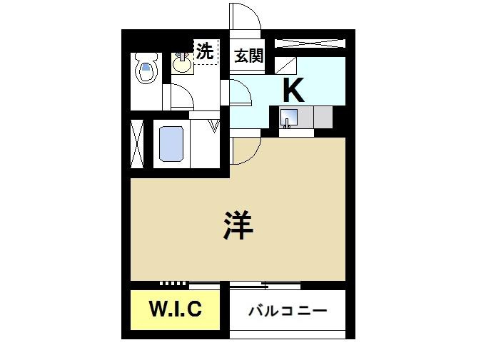 レオネクスト清都Ⅱの間取り|1Kの間取りです