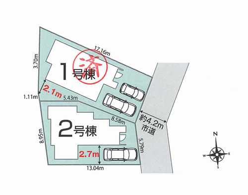 【区画図】 | 【仲介手数料０円】平塚市夕陽ヶ丘第1期　新築一戸建て　2号棟　全2棟 | 【仲介手数料０円】平塚市夕陽ヶ丘第1期　新築一戸建て　全2棟
