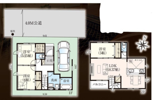 【間取り】 | 越谷市蒲生東町4期　新築分譲住宅 | ◆土地面積：83.36㎡　◆建物面積：93.15㎡　◆3LDK