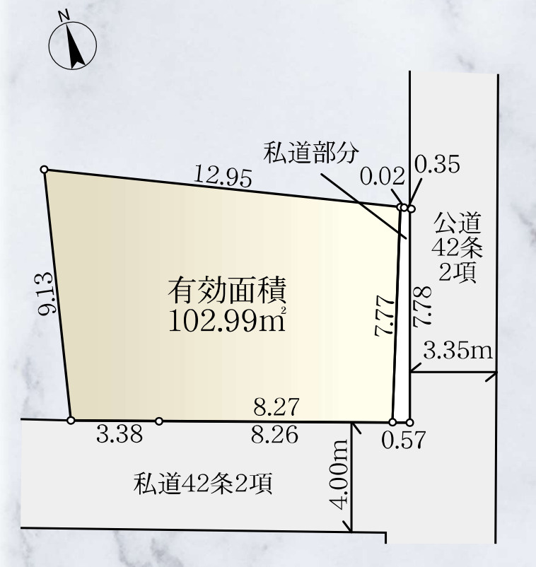 横浜市西区浅間台 新築戸建て【仲介手数料無料】カースペース2台の区画図