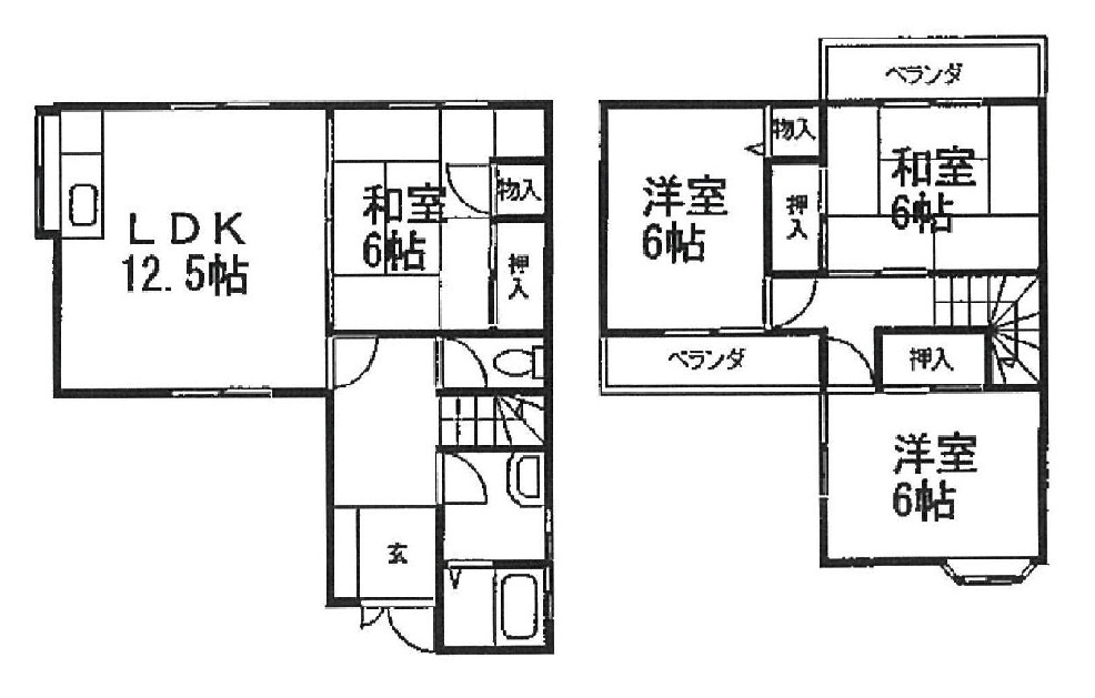 和歌山市松江東1丁目・ｵｰﾅｰﾁｪﾝｼﾞ中古戸建・54532の間取り