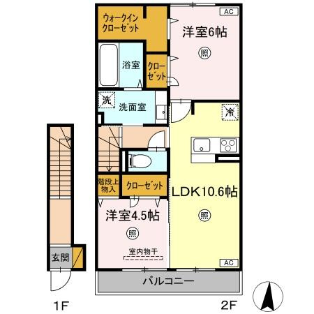 premier couleur（ﾌﾟﾙﾐｴ ｸﾙｰﾙ）の間取り