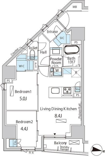 バウスフラッツ品川キャナルサイドの間取り