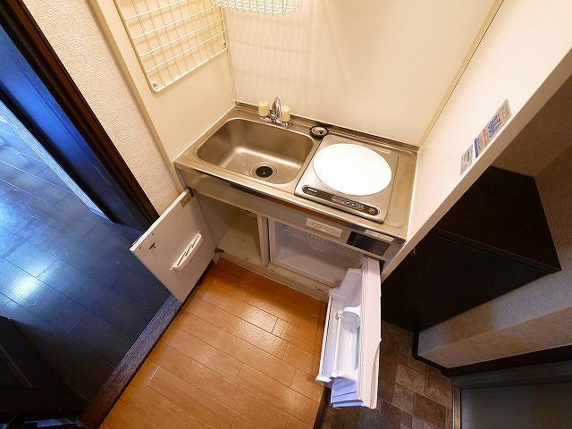 シティパレス郡山Ｐ１Ｂのキッチン|コンパクトなキッチンで掃除もラクラク