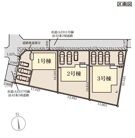 石岡市府中第1　新築戸建　3号棟の区画図