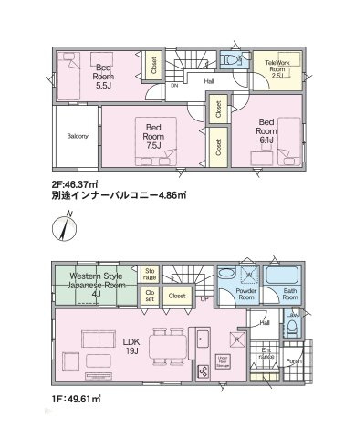 春日市一の谷1丁目第8-4棟（4号棟）の区画図|配置図（4号棟）