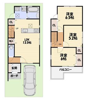 【間取り】 | 城陽市平川長筬　新築戸建