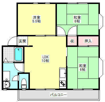 ハイツ小田の間取り