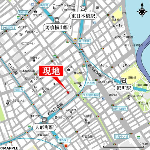 スフィア日本橋富沢町の地図