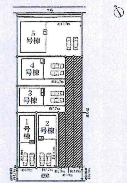 西尾市一色町松木島第7　全5棟・3号棟の区画図