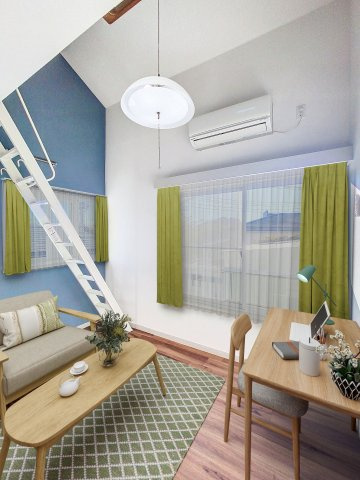 シンワハイツの居間・リビング|※バーチャル家具を配置したほかのお部屋の写真を使用しております。