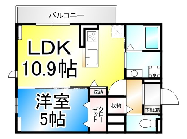 トリシア東和田　W（西）棟の間取り