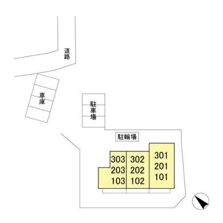 ロイヤルクレッセント西登戸参番館の区画図