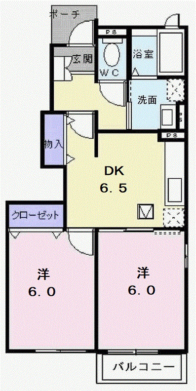セレーノやしろ　Ａの間取り