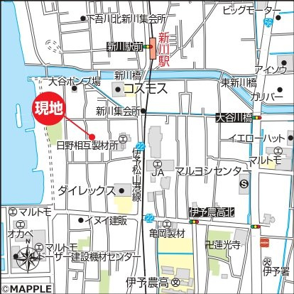新築分譲住宅伊予市下吾川の地図|現地地図です